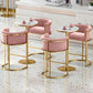Glam Armless Backrest Counter Stool Iron Jewelry Store Bar Stool with Velvet Cushion Clearhalo 'Bar Furniture' 'Bar Stools' 'bar_stools' 'furn' 'furn_bar_stools' 'furniture_bar_stools' 'Kitchen & Dining Furniture' 'kitchen&dining_furn' 'kitchen' 'kitchen_furn' Furniture' 4571300