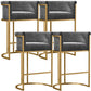 Glam Armless Backrest Counter Stool Iron Jewelry Store Bar Stool with Velvet Cushion Gray 4 Piece Set Clearhalo 'Bar Furniture' 'Bar Stools' 'bar_stools' 'furn' 'furn_bar_stools' 'furniture_bar_stools' 'Kitchen & Dining Furniture' 'kitchen&dining_furn' 'kitchen' 'kitchen_furn' Furniture' 4571301