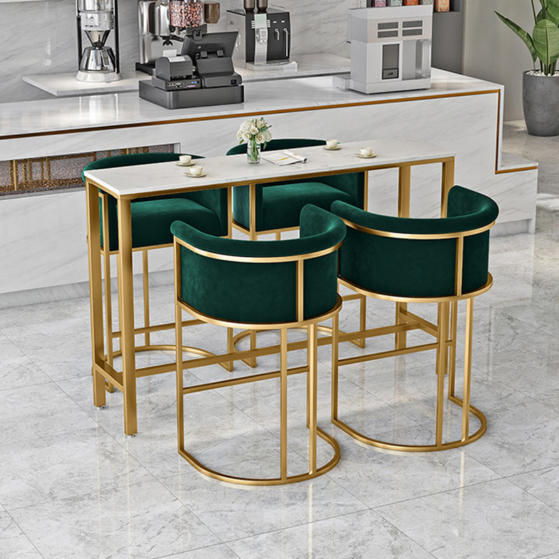 Glam Armless Backrest Counter Stool Iron Jewelry Store Bar Stool with Velvet Cushion Clearhalo 'Bar Furniture' 'Bar Stools' 'bar_stools' 'furn' 'furn_bar_stools' 'furniture_bar_stools' 'Kitchen & Dining Furniture' 'kitchen&dining_furn' 'kitchen' 'kitchen_furn' Furniture' 4571309