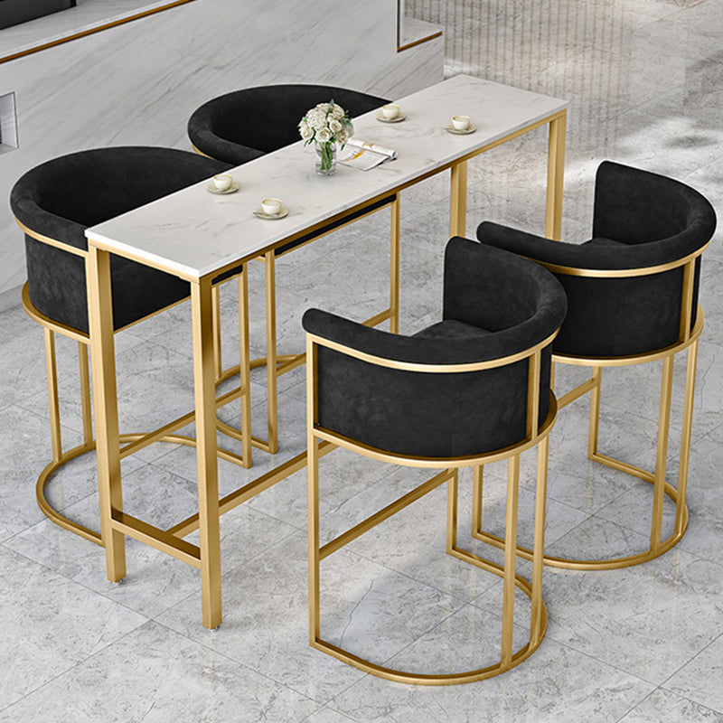 Glam Armless Backrest Counter Stool Iron Jewelry Store Bar Stool with Velvet Cushion Clearhalo 'Bar Furniture' 'Bar Stools' 'bar_stools' 'furn' 'furn_bar_stools' 'furniture_bar_stools' 'Kitchen & Dining Furniture' 'kitchen&dining_furn' 'kitchen' 'kitchen_furn' Furniture' 4571311