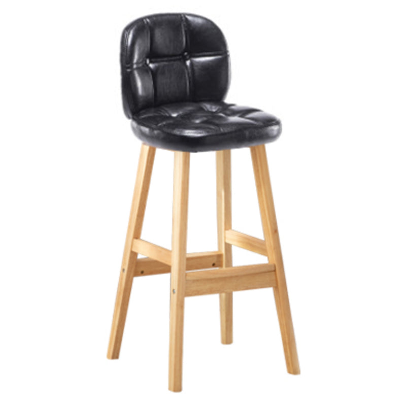 Modern Backrest Armless Counter Stool Wood Bar Stool with Pedal and Cushion Black Natural 1 Piece Clearhalo 'Bar Furniture' 'Bar Stools' 'bar_stools' 'furn' 'furn_bar_stools' 'furniture_bar_stools' 'Kitchen & Dining Furniture' 'kitchen&dining_furn' 'kitchen' 'kitchen_furn' Furniture' 4571319