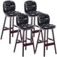 Modern Backrest Armless Counter Stool Wood Bar Stool with Pedal and Cushion Black Brown 4 Piece Set Clearhalo 'Bar Furniture' 'Bar Stools' 'bar_stools' 'furn' 'furn_bar_stools' 'furniture_bar_stools' 'Kitchen & Dining Furniture' 'kitchen&dining_furn' 'kitchen' 'kitchen_furn' Furniture' 4571323
