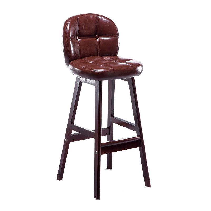 Modern Backrest Armless Counter Stool Wood Bar Stool with Pedal and Cushion Clearhalo 'Bar Furniture' 'Bar Stools' 'bar_stools' 'furn' 'furn_bar_stools' 'furniture_bar_stools' 'Kitchen & Dining Furniture' 'kitchen&dining_furn' 'kitchen' 'kitchen_furn' Furniture' 4571324