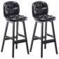 Modern Backrest Armless Counter Stool Wood Bar Stool with Pedal and Cushion Black Black 2 Piece Set Clearhalo 'Bar Furniture' 'Bar Stools' 'bar_stools' 'furn' 'furn_bar_stools' 'furniture_bar_stools' 'Kitchen & Dining Furniture' 'kitchen&dining_furn' 'kitchen' 'kitchen_furn' Furniture' 4571333
