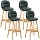 Modern Backrest Armless Counter Stool Wood Bar Stool with Pedal and Cushion Blackish Green Natural 4 Piece Set Clearhalo 'Bar Furniture' 'Bar Stools' 'bar_stools' 'furn' 'furn_bar_stools' 'furniture_bar_stools' 'Kitchen & Dining Furniture' 'kitchen&dining_furn' 'kitchen' 'kitchen_furn' Furniture' 4571334