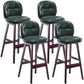 Modern Backrest Armless Counter Stool Wood Bar Stool with Pedal and Cushion Blackish Green Brown 4 Piece Set Clearhalo 'Bar Furniture' 'Bar Stools' 'bar_stools' 'furn' 'furn_bar_stools' 'furniture_bar_stools' 'Kitchen & Dining Furniture' 'kitchen&dining_furn' 'kitchen' 'kitchen_furn' Furniture' 4571340