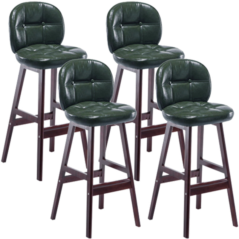 Modern Backrest Armless Counter Stool Wood Bar Stool with Pedal and Cushion Blackish Green Brown 4 Piece Set Clearhalo 'Bar Furniture' 'Bar Stools' 'bar_stools' 'furn' 'furn_bar_stools' 'furniture_bar_stools' 'Kitchen & Dining Furniture' 'kitchen&dining_furn' 'kitchen' 'kitchen_furn' Furniture' 4571340