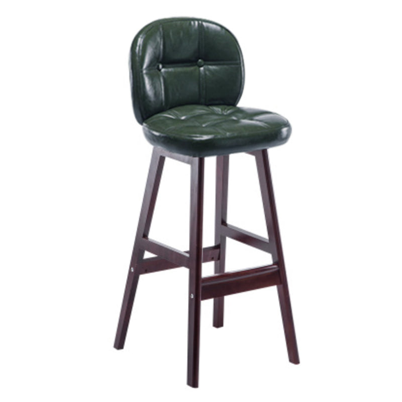 Modern Backrest Armless Counter Stool Wood Bar Stool with Pedal and Cushion Blackish Green Brown 1 Piece Clearhalo 'Bar Furniture' 'Bar Stools' 'bar_stools' 'furn' 'furn_bar_stools' 'furniture_bar_stools' 'Kitchen & Dining Furniture' 'kitchen&dining_furn' 'kitchen' 'kitchen_furn' Furniture' 4571341