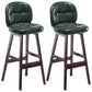 Modern Backrest Armless Counter Stool Wood Bar Stool with Pedal and Cushion Blackish Green Brown 2 Piece Set Clearhalo 'Bar Furniture' 'Bar Stools' 'bar_stools' 'furn' 'furn_bar_stools' 'furniture_bar_stools' 'Kitchen & Dining Furniture' 'kitchen&dining_furn' 'kitchen' 'kitchen_furn' Furniture' 4571342