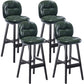 Modern Backrest Armless Counter Stool Wood Bar Stool with Pedal and Cushion Blackish Green Black 4 Piece Set Clearhalo 'Bar Furniture' 'Bar Stools' 'bar_stools' 'furn' 'furn_bar_stools' 'furniture_bar_stools' 'Kitchen & Dining Furniture' 'kitchen&dining_furn' 'kitchen' 'kitchen_furn' Furniture' 4571343