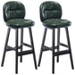 Modern Backrest Armless Counter Stool Wood Bar Stool with Pedal and Cushion Blackish Green Black 2 Piece Set Clearhalo 'Bar Furniture' 'Bar Stools' 'bar_stools' 'furn' 'furn_bar_stools' 'furniture_bar_stools' 'Kitchen & Dining Furniture' 'kitchen&dining_furn' 'kitchen' 'kitchen_furn' Furniture' 4571345