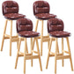 Modern Backrest Armless Counter Stool Wood Bar Stool with Pedal and Cushion Brown Natural 4 Piece Set Clearhalo 'Bar Furniture' 'Bar Stools' 'bar_stools' 'furn' 'furn_bar_stools' 'furniture_bar_stools' 'Kitchen & Dining Furniture' 'kitchen&dining_furn' 'kitchen' 'kitchen_furn' Furniture' 4571346