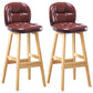 Modern Backrest Armless Counter Stool Wood Bar Stool with Pedal and Cushion Brown Natural 2 Piece Set Clearhalo 'Bar Furniture' 'Bar Stools' 'bar_stools' 'furn' 'furn_bar_stools' 'furniture_bar_stools' 'Kitchen & Dining Furniture' 'kitchen&dining_furn' 'kitchen' 'kitchen_furn' Furniture' 4571348