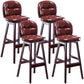 Modern Backrest Armless Counter Stool Wood Bar Stool with Pedal and Cushion Brown Brown 4 Piece Set Clearhalo 'Bar Furniture' 'Bar Stools' 'bar_stools' 'furn' 'furn_bar_stools' 'furniture_bar_stools' 'Kitchen & Dining Furniture' 'kitchen&dining_furn' 'kitchen' 'kitchen_furn' Furniture' 4571349