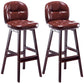 Modern Backrest Armless Counter Stool Wood Bar Stool with Pedal and Cushion Brown Brown 2 Piece Set Clearhalo 'Bar Furniture' 'Bar Stools' 'bar_stools' 'furn' 'furn_bar_stools' 'furniture_bar_stools' 'Kitchen & Dining Furniture' 'kitchen&dining_furn' 'kitchen' 'kitchen_furn' Furniture' 4571351