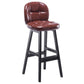Modern Backrest Armless Counter Stool Wood Bar Stool with Pedal and Cushion Brown Black 1 Piece Clearhalo 'Bar Furniture' 'Bar Stools' 'bar_stools' 'furn' 'furn_bar_stools' 'furniture_bar_stools' 'Kitchen & Dining Furniture' 'kitchen&dining_furn' 'kitchen' 'kitchen_furn' Furniture' 4571353