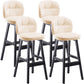 Modern Backrest Armless Counter Stool Wood Bar Stool with Pedal and Cushion Off-White Black 4 Piece Set Clearhalo 'Bar Furniture' 'Bar Stools' 'bar_stools' 'furn' 'furn_bar_stools' 'furniture_bar_stools' 'Kitchen & Dining Furniture' 'kitchen&dining_furn' 'kitchen' 'kitchen_furn' Furniture' 4571355