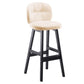 Modern Backrest Armless Counter Stool Wood Bar Stool with Pedal and Cushion Off-White Black 1 Piece Clearhalo 'Bar Furniture' 'Bar Stools' 'bar_stools' 'furn' 'furn_bar_stools' 'furniture_bar_stools' 'Kitchen & Dining Furniture' 'kitchen&dining_furn' 'kitchen' 'kitchen_furn' Furniture' 4571356