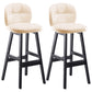 Modern Backrest Armless Counter Stool Wood Bar Stool with Pedal and Cushion Off-White Black 2 Piece Set Clearhalo 'Bar Furniture' 'Bar Stools' 'bar_stools' 'furn' 'furn_bar_stools' 'furniture_bar_stools' 'Kitchen & Dining Furniture' 'kitchen&dining_furn' 'kitchen' 'kitchen_furn' Furniture' 4571357