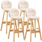 Modern Backrest Armless Counter Stool Wood Bar Stool with Pedal and Cushion Off-White Natural 4 Piece Set Clearhalo 'Bar Furniture' 'Bar Stools' 'bar_stools' 'furn' 'furn_bar_stools' 'furniture_bar_stools' 'Kitchen & Dining Furniture' 'kitchen&dining_furn' 'kitchen' 'kitchen_furn' Furniture' 4571358