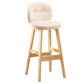 Modern Backrest Armless Counter Stool Wood Bar Stool with Pedal and Cushion Off-White Natural 1 Piece Clearhalo 'Bar Furniture' 'Bar Stools' 'bar_stools' 'furn' 'furn_bar_stools' 'furniture_bar_stools' 'Kitchen & Dining Furniture' 'kitchen&dining_furn' 'kitchen' 'kitchen_furn' Furniture' 4571359