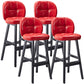 Modern Backrest Armless Counter Stool Wood Bar Stool with Pedal and Cushion Red Black 4 Piece Set Clearhalo 'Bar Furniture' 'Bar Stools' 'bar_stools' 'furn' 'furn_bar_stools' 'furniture_bar_stools' 'Kitchen & Dining Furniture' 'kitchen&dining_furn' 'kitchen' 'kitchen_furn' Furniture' 4571367