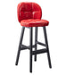 Modern Backrest Armless Counter Stool Wood Bar Stool with Pedal and Cushion Red Black 1 Piece Clearhalo 'Bar Furniture' 'Bar Stools' 'bar_stools' 'furn' 'furn_bar_stools' 'furniture_bar_stools' 'Kitchen & Dining Furniture' 'kitchen&dining_furn' 'kitchen' 'kitchen_furn' Furniture' 4571368