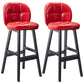 Modern Backrest Armless Counter Stool Wood Bar Stool with Pedal and Cushion Red Black 2 Piece Set Clearhalo 'Bar Furniture' 'Bar Stools' 'bar_stools' 'furn' 'furn_bar_stools' 'furniture_bar_stools' 'Kitchen & Dining Furniture' 'kitchen&dining_furn' 'kitchen' 'kitchen_furn' Furniture' 4571369