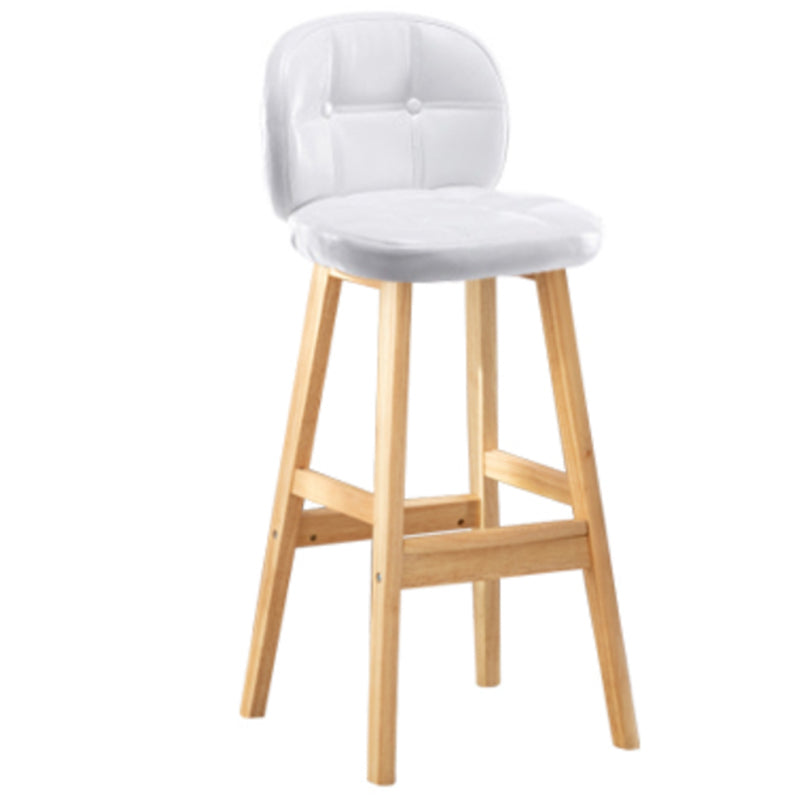 Modern Backrest Armless Counter Stool Wood Bar Stool with Pedal and Cushion White Natural 1 Piece Clearhalo 'Bar Furniture' 'Bar Stools' 'bar_stools' 'furn' 'furn_bar_stools' 'furniture_bar_stools' 'Kitchen & Dining Furniture' 'kitchen&dining_furn' 'kitchen' 'kitchen_furn' Furniture' 4571374