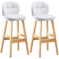Modern Backrest Armless Counter Stool Wood Bar Stool with Pedal and Cushion White Natural 2 Piece Set Clearhalo 'Bar Furniture' 'Bar Stools' 'bar_stools' 'furn' 'furn_bar_stools' 'furniture_bar_stools' 'Kitchen & Dining Furniture' 'kitchen&dining_furn' 'kitchen' 'kitchen_furn' Furniture' 4571375
