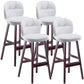 Modern Backrest Armless Counter Stool Wood Bar Stool with Pedal and Cushion White Brown 4 Piece Set Clearhalo 'Bar Furniture' 'Bar Stools' 'bar_stools' 'furn' 'furn_bar_stools' 'furniture_bar_stools' 'Kitchen & Dining Furniture' 'kitchen&dining_furn' 'kitchen' 'kitchen_furn' Furniture' 4571376