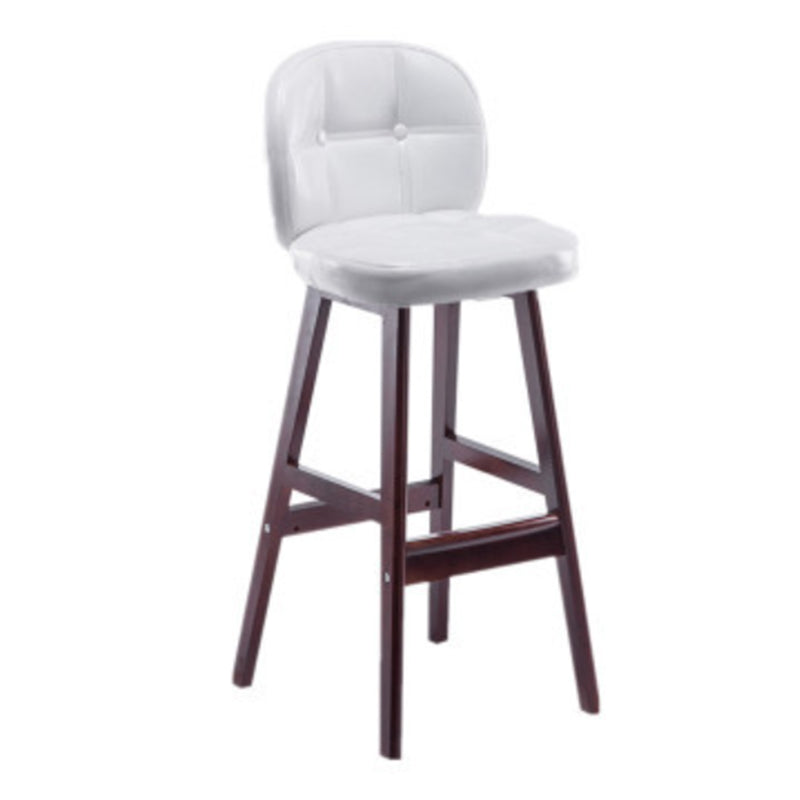 Modern Backrest Armless Counter Stool Wood Bar Stool with Pedal and Cushion White Brown 1 Piece Clearhalo 'Bar Furniture' 'Bar Stools' 'bar_stools' 'furn' 'furn_bar_stools' 'furniture_bar_stools' 'Kitchen & Dining Furniture' 'kitchen&dining_furn' 'kitchen' 'kitchen_furn' Furniture' 4571377
