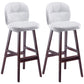Modern Backrest Armless Counter Stool Wood Bar Stool with Pedal and Cushion White Brown 2 Piece Set Clearhalo 'Bar Furniture' 'Bar Stools' 'bar_stools' 'furn' 'furn_bar_stools' 'furniture_bar_stools' 'Kitchen & Dining Furniture' 'kitchen&dining_furn' 'kitchen' 'kitchen_furn' Furniture' 4571378