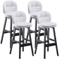 Modern Backrest Armless Counter Stool Wood Bar Stool with Pedal and Cushion White Black 4 Piece Set Clearhalo 'Bar Furniture' 'Bar Stools' 'bar_stools' 'furn' 'furn_bar_stools' 'furniture_bar_stools' 'Kitchen & Dining Furniture' 'kitchen&dining_furn' 'kitchen' 'kitchen_furn' Furniture' 4571379