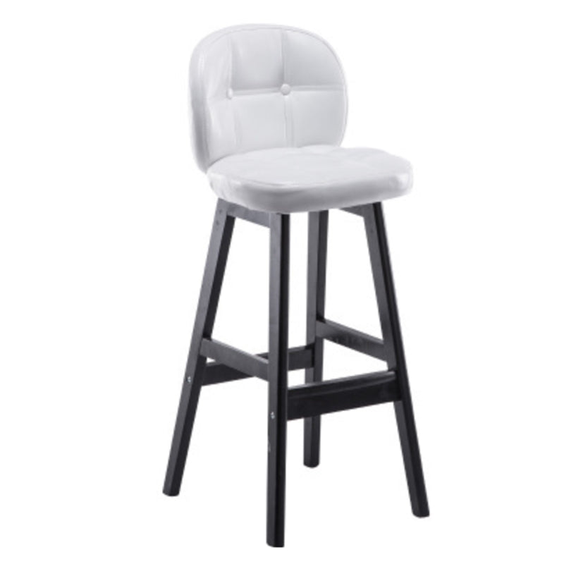 Modern Backrest Armless Counter Stool Wood Bar Stool with Pedal and Cushion White Black 1 Piece Clearhalo 'Bar Furniture' 'Bar Stools' 'bar_stools' 'furn' 'furn_bar_stools' 'furniture_bar_stools' 'Kitchen & Dining Furniture' 'kitchen&dining_furn' 'kitchen' 'kitchen_furn' Furniture' 4571380