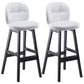 Modern Backrest Armless Counter Stool Wood Bar Stool with Pedal and Cushion White Black 2 Piece Set Clearhalo 'Bar Furniture' 'Bar Stools' 'bar_stools' 'furn' 'furn_bar_stools' 'furniture_bar_stools' 'Kitchen & Dining Furniture' 'kitchen&dining_furn' 'kitchen' 'kitchen_furn' Furniture' 4571381