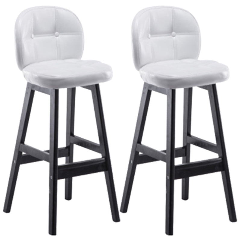 Modern Backrest Armless Counter Stool Wood Bar Stool with Pedal and Cushion White Black 2 Piece Set Clearhalo 'Bar Furniture' 'Bar Stools' 'bar_stools' 'furn' 'furn_bar_stools' 'furniture_bar_stools' 'Kitchen & Dining Furniture' 'kitchen&dining_furn' 'kitchen' 'kitchen_furn' Furniture' 4571381
