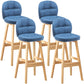 Modern Backrest Armless Counter Stool Wood Bar Stool with Pedal and Cushion Blue Natural 4 Piece Set Clearhalo 'Bar Furniture' 'Bar Stools' 'bar_stools' 'furn' 'furn_bar_stools' 'furniture_bar_stools' 'Kitchen & Dining Furniture' 'kitchen&dining_furn' 'kitchen' 'kitchen_furn' Furniture' 4571382