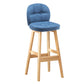 Modern Backrest Armless Counter Stool Wood Bar Stool with Pedal and Cushion Blue Natural 1 Piece Clearhalo 'Bar Furniture' 'Bar Stools' 'bar_stools' 'furn' 'furn_bar_stools' 'furniture_bar_stools' 'Kitchen & Dining Furniture' 'kitchen&dining_furn' 'kitchen' 'kitchen_furn' Furniture' 4571383