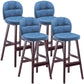 Modern Backrest Armless Counter Stool Wood Bar Stool with Pedal and Cushion Blue Brown 4 Piece Set Clearhalo 'Bar Furniture' 'Bar Stools' 'bar_stools' 'furn' 'furn_bar_stools' 'furniture_bar_stools' 'Kitchen & Dining Furniture' 'kitchen&dining_furn' 'kitchen' 'kitchen_furn' Furniture' 4571385
