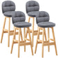 Modern Backrest Armless Counter Stool Wood Bar Stool with Pedal and Cushion Grey Natural 4 Piece Set Clearhalo 'Bar Furniture' 'Bar Stools' 'bar_stools' 'furn' 'furn_bar_stools' 'furniture_bar_stools' 'Kitchen & Dining Furniture' 'kitchen&dining_furn' 'kitchen' 'kitchen_furn' Furniture' 4571388
