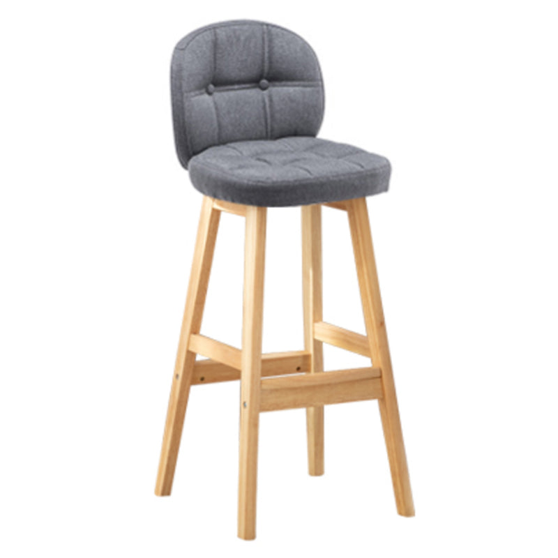 Modern Backrest Armless Counter Stool Wood Bar Stool with Pedal and Cushion Grey Natural 1 Piece Clearhalo 'Bar Furniture' 'Bar Stools' 'bar_stools' 'furn' 'furn_bar_stools' 'furniture_bar_stools' 'Kitchen & Dining Furniture' 'kitchen&dining_furn' 'kitchen' 'kitchen_furn' Furniture' 4571389