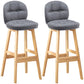 Modern Backrest Armless Counter Stool Wood Bar Stool with Pedal and Cushion Grey Natural 2 Piece Set Clearhalo 'Bar Furniture' 'Bar Stools' 'bar_stools' 'furn' 'furn_bar_stools' 'furniture_bar_stools' 'Kitchen & Dining Furniture' 'kitchen&dining_furn' 'kitchen' 'kitchen_furn' Furniture' 4571390