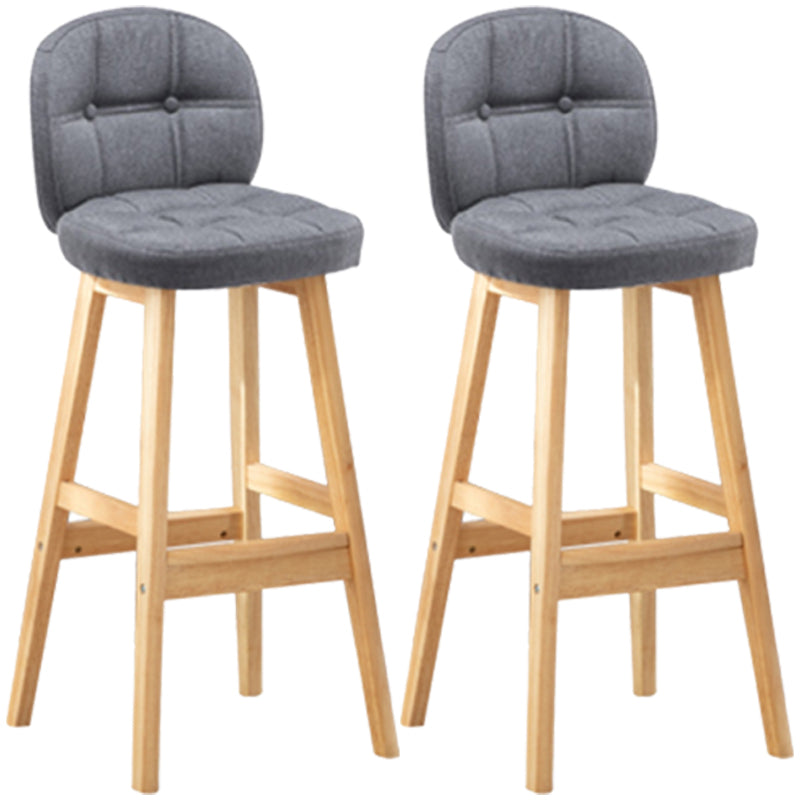 Modern Backrest Armless Counter Stool Wood Bar Stool with Pedal and Cushion Grey Natural 2 Piece Set Clearhalo 'Bar Furniture' 'Bar Stools' 'bar_stools' 'furn' 'furn_bar_stools' 'furniture_bar_stools' 'Kitchen & Dining Furniture' 'kitchen&dining_furn' 'kitchen' 'kitchen_furn' Furniture' 4571390