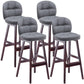 Modern Backrest Armless Counter Stool Wood Bar Stool with Pedal and Cushion Grey Brown 4 Piece Set Clearhalo 'Bar Furniture' 'Bar Stools' 'bar_stools' 'furn' 'furn_bar_stools' 'furniture_bar_stools' 'Kitchen & Dining Furniture' 'kitchen&dining_furn' 'kitchen' 'kitchen_furn' Furniture' 4571391