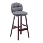 Modern Backrest Armless Counter Stool Wood Bar Stool with Pedal and Cushion Grey Brown 1 Piece Clearhalo 'Bar Furniture' 'Bar Stools' 'bar_stools' 'furn' 'furn_bar_stools' 'furniture_bar_stools' 'Kitchen & Dining Furniture' 'kitchen&dining_furn' 'kitchen' 'kitchen_furn' Furniture' 4571392