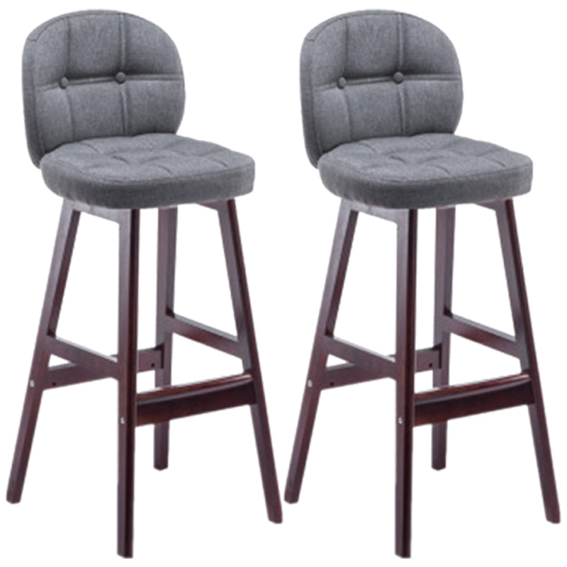 Modern Backrest Armless Counter Stool Wood Bar Stool with Pedal and Cushion Grey Brown 2 Piece Set Clearhalo 'Bar Furniture' 'Bar Stools' 'bar_stools' 'furn' 'furn_bar_stools' 'furniture_bar_stools' 'Kitchen & Dining Furniture' 'kitchen&dining_furn' 'kitchen' 'kitchen_furn' Furniture' 4571393