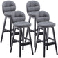 Modern Backrest Armless Counter Stool Wood Bar Stool with Pedal and Cushion Grey Black 4 Piece Set Clearhalo 'Bar Furniture' 'Bar Stools' 'bar_stools' 'furn' 'furn_bar_stools' 'furniture_bar_stools' 'Kitchen & Dining Furniture' 'kitchen&dining_furn' 'kitchen' 'kitchen_furn' Furniture' 4571394