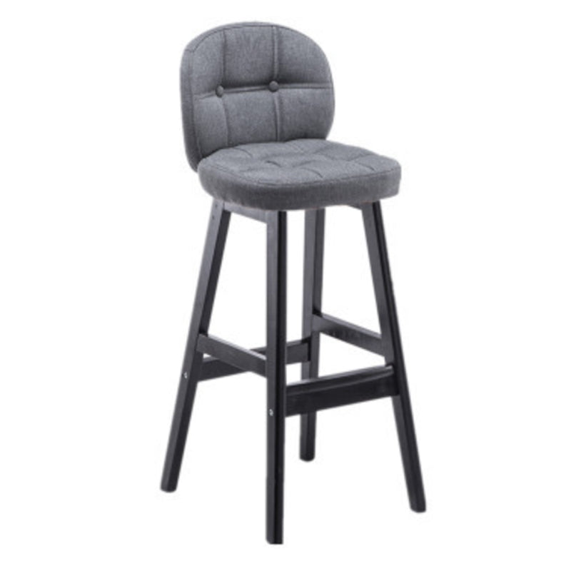 Modern Backrest Armless Counter Stool Wood Bar Stool with Pedal and Cushion Grey Black 1 Piece Clearhalo 'Bar Furniture' 'Bar Stools' 'bar_stools' 'furn' 'furn_bar_stools' 'furniture_bar_stools' 'Kitchen & Dining Furniture' 'kitchen&dining_furn' 'kitchen' 'kitchen_furn' Furniture' 4571395
