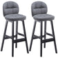 Modern Backrest Armless Counter Stool Wood Bar Stool with Pedal and Cushion Grey Black 2 Piece Set Clearhalo 'Bar Furniture' 'Bar Stools' 'bar_stools' 'furn' 'furn_bar_stools' 'furniture_bar_stools' 'Kitchen & Dining Furniture' 'kitchen&dining_furn' 'kitchen' 'kitchen_furn' Furniture' 4571396